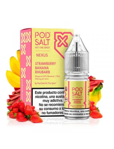 Pod Salt Nexus Strawberry Banana Rhubarb 10ml 20mg E liquid