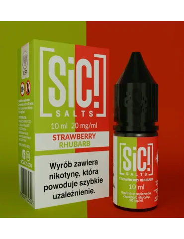 Sic! Nic Salt Strawberry Rhubarb 20mg 10ml E liquid