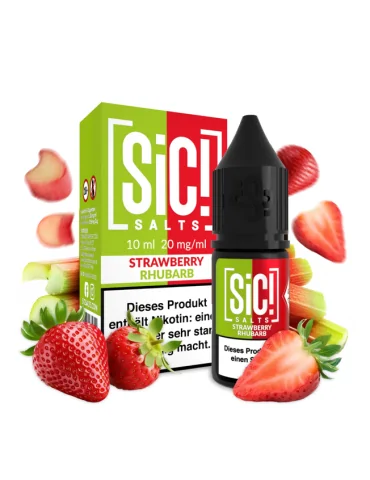 Sic! Nic Salt Strawberry Rhubarb 20mg 10ml E liquid