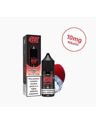 Pod Fuel Red Apple Ice 10ml 10mg Nic Salt E liquid