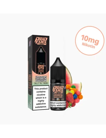 Pod Fuel Strawberry Watermelon Bubblegum10ml 10mg Nic Salt E liquid