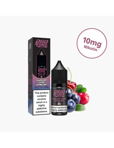 Pod Fuel Blueberry Cherry Cranberry 10ml 10mg Nic Salt E liquid