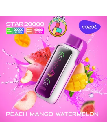 Vozol Star 20000 puffs Peach Mango Watermelon 5% Disposable Vape