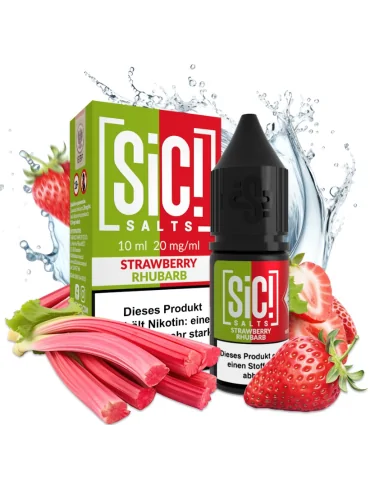 Sic! Nic Salt Strawberry Rhubarb 20mg 10ml E liquid