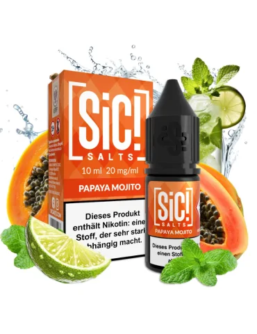 Sic! Nic Salt Papaya Mojito 20mg 10ml E liquid