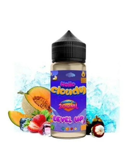Ripe Strawberries and Juicy Melon Hello Cloudy Level UP 0mg 200ml 5050