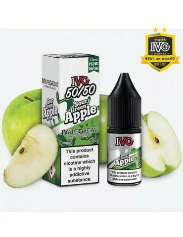 IVG Sour Green Apple 50:50 10ml 3mg Nicotine E-liquid