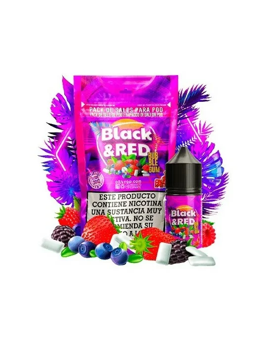 Oil4vap Pack of Sales Black And Red Bubblegum 30ml Salt 20mg 50/50