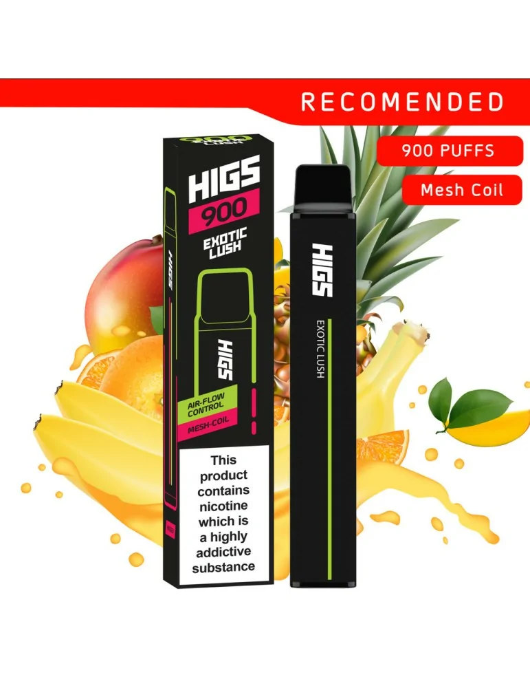 HIGS XL Exotic Lush Mesh Coil Disposable E cigarettes 20mg 900