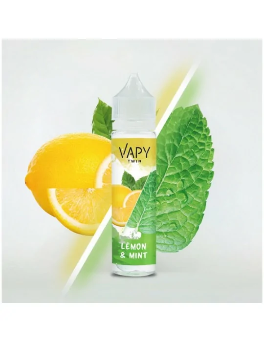 Prefilled 20mg VAPY TWIN Lemon & Mint 60ml Nic Salt E-liquids
