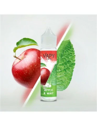 Prefilled 20mg VAPY TWIN Apple & Mint 60ml Nic Salt E-liquids