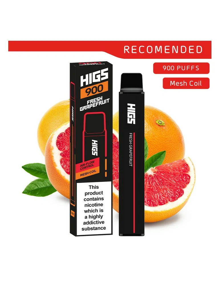 HIGS XL Fresh Grapefruit Mesh Coil Disposable E Cigarette 20mg