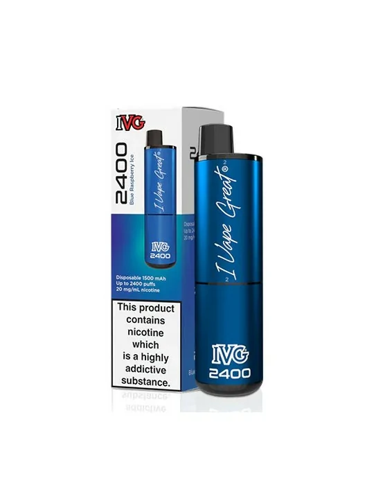 IVG 2400 Puffs Blue Raspberry Ice 20mg Disposable E cigarette