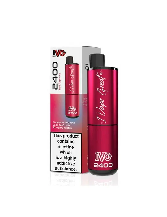 IVG 2400 Puffs Red Apple Ice 20mg Disposable E cigarette