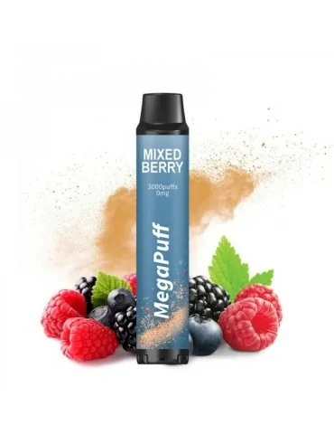 EXPIRED BY 27.06.24. 3000 Puffs Mixed Berry ZERO NICOTINE 0mg - MegaPuff Disposable Vape