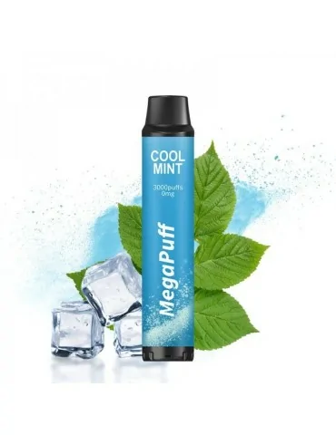 EXPIRED BY 27.06.24. 3000 Puffs Cool Mint ZERO NICOTINE 0mg - MegaPuff Disposable Vape