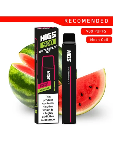 HIGS XL 900puffs ZERO Nicotine Watermelon Ice Mesh-Coil disposable vape