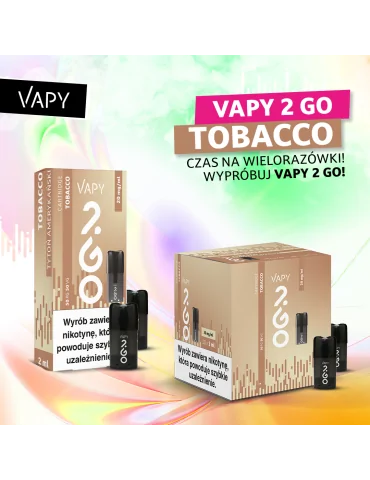 VAPY 2 GO Vape Pod Cartridge Tobacco 2ml 20mg 1pcs