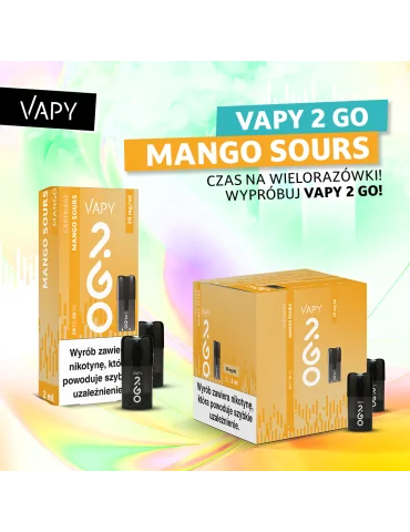 VAPY 2 GO Vape Pod Cartridge Mango Sours 2ml 20mg 1pcs