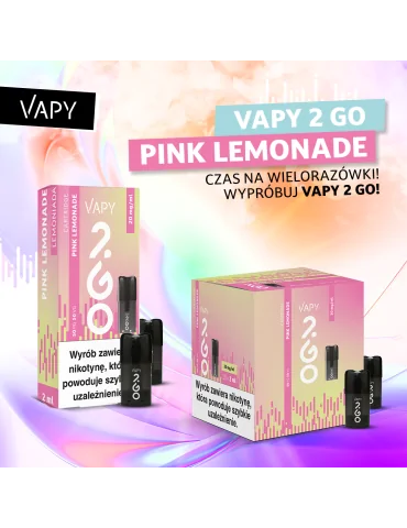 VAPY 2 GO Vape Pod Cartridge Pink Lemonade 2ml 20mg 1pcs