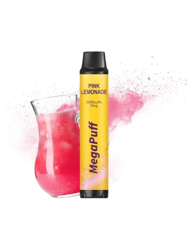 3000 Puffs Pink Lemonade ZERO NICOTINE 0mg - MegaPuff Disposable Vape