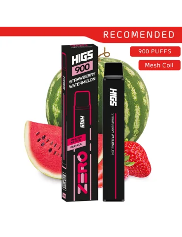 HIGS XL 900puffs ZERO Nicotine Strawberry Watermelon Mesh-Coil disposable vape