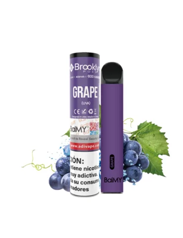 Balmy Grape 20mg 600puffs Disposable Vape EXPIRATION DATE 1.07.24.