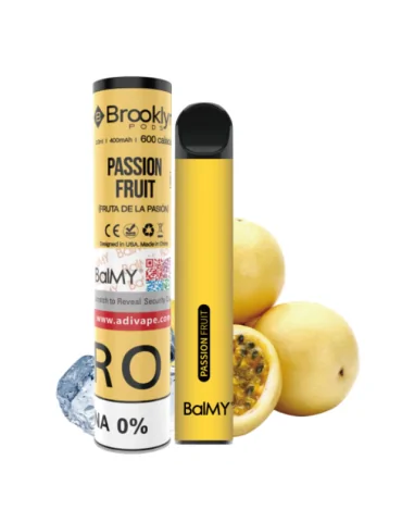 Balmy Passion Fruit 20mg 600puffs Disposable Vape EXPIRATION DATE 1.07.24.