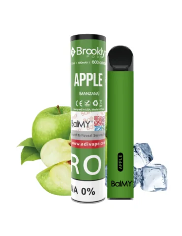 Balmy Apple 20mg 600puffs Disposable Vape EXPIRATION DATE 1.07.24.