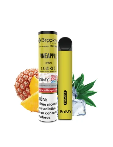 Balmy Pineapple 20mg 600puffs Disposable Vape EXPIRATION DATE 1.07.24.