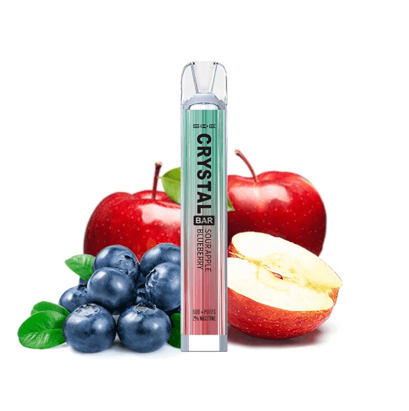 Crystal Bar Sour Apple Blueberry Disposable Vape Mesh 20mg 600 puffs
