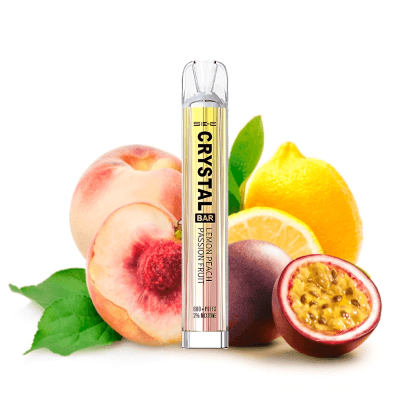 Crystal Bar Lemon Peach Passion Fruit Disposable Vape Mesh 20mg 600 puffs