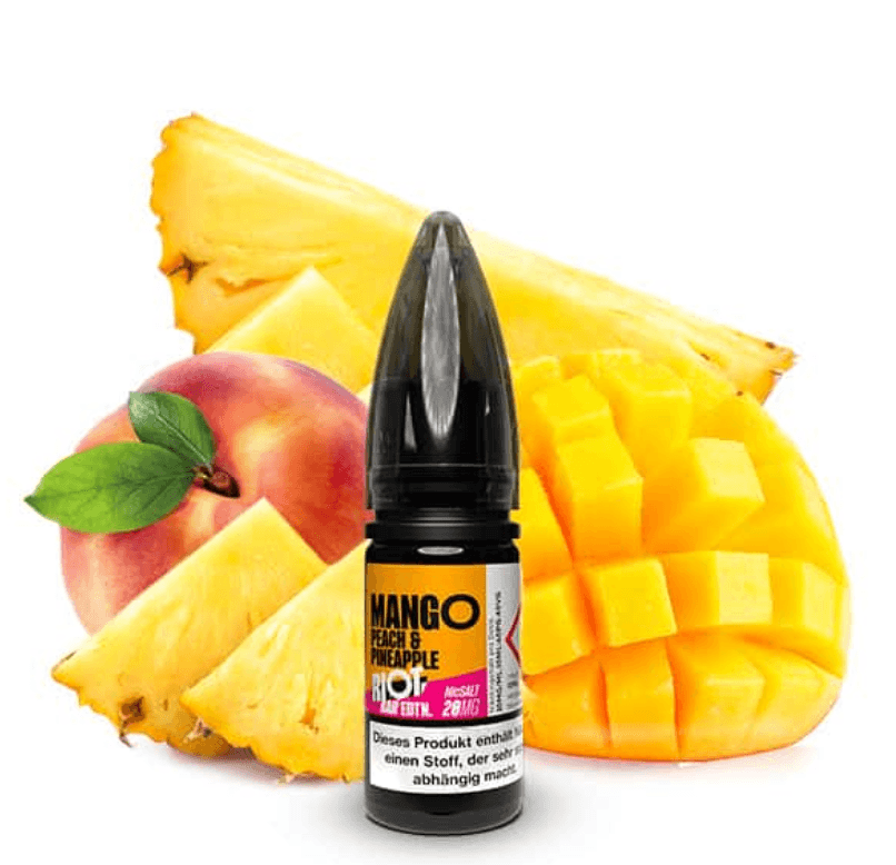 Riot Baredtn Nic Salt Mango Peach Pineapple 10ml 20mg E-liquid