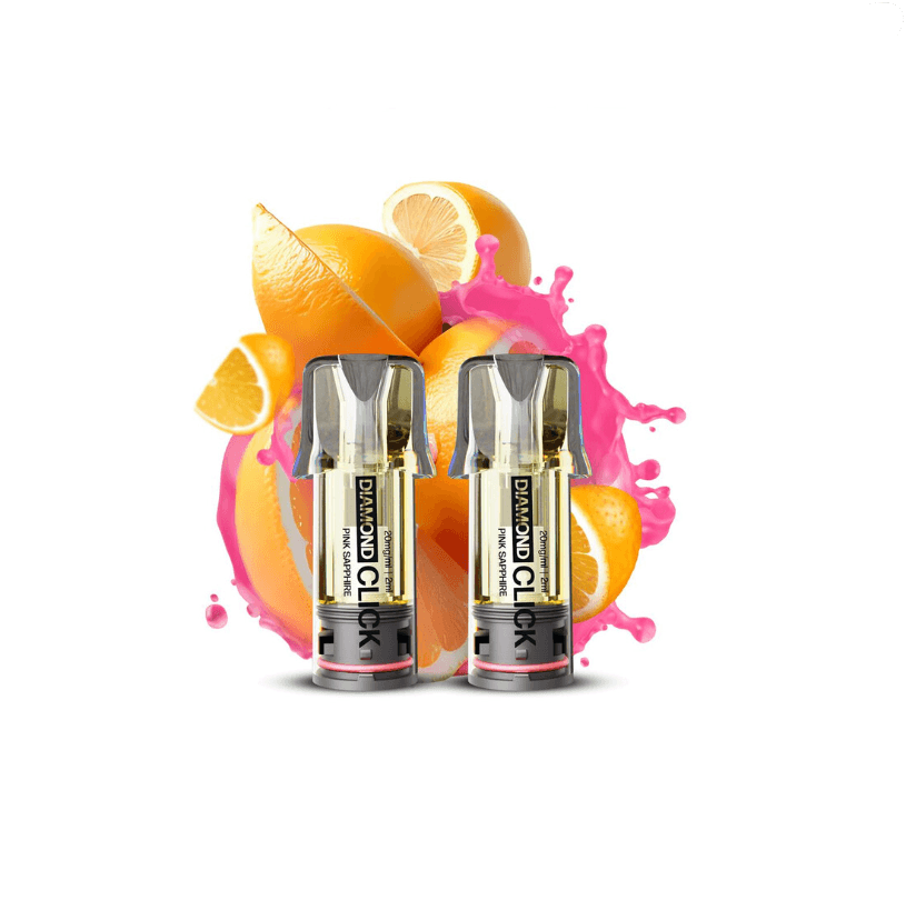 Vapes Bars Diamond Click Pod Cartridge Pink Sapphire 2pcs 20mg 1200 puffs
