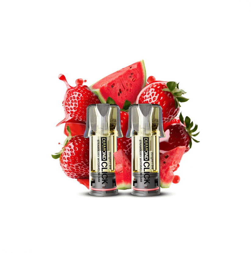 Vapes Bars Diamond Click Pod Cartridge Strawberry Watermelon Gum 2pcs 20mg 1200 puffs