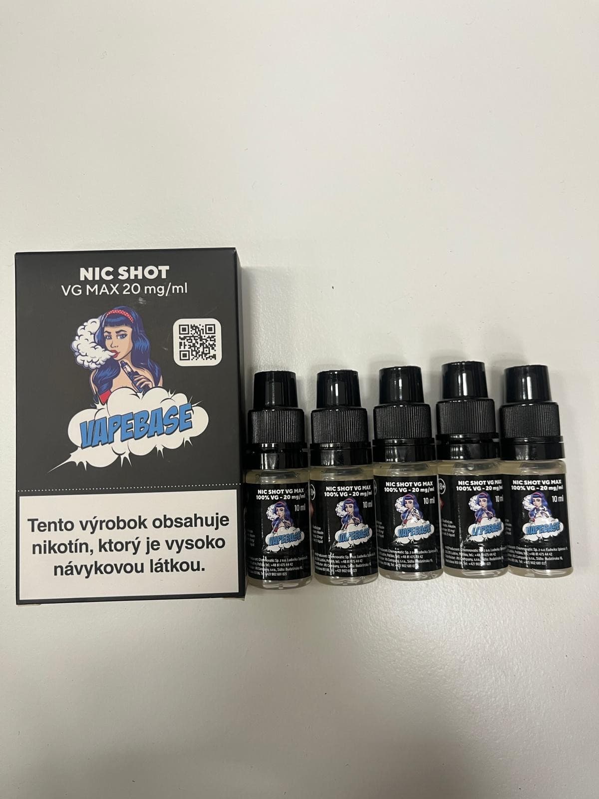 5pcs Nic Shot 20mg 10ml VG 100% - JRJ Vapebase