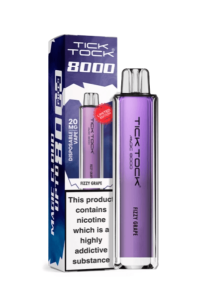 Tick Tock Fizzy Grape 8000 puffs 20mg Disposable Vape