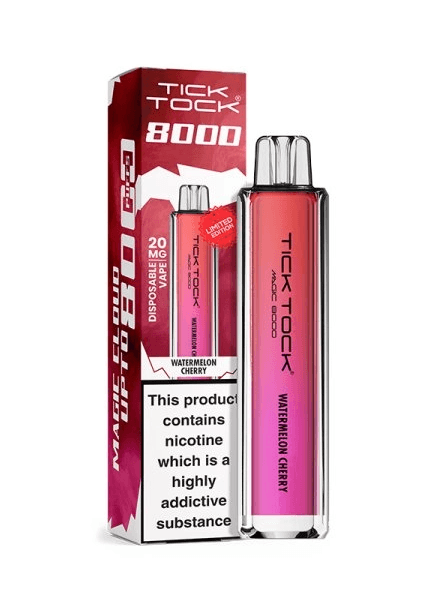 Tick Tock Watermelon Cherry 8000 puffs 20mg Disposable Vape