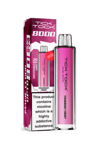 Tick Tock Strawberry Cherry 8000 puffs 20mg Disposable Vape
