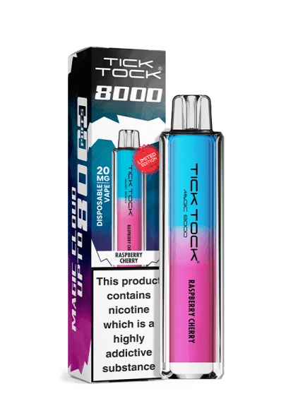 Tick Tock Raspberry Cherry 8000 puffs 20mg Disposable Vape