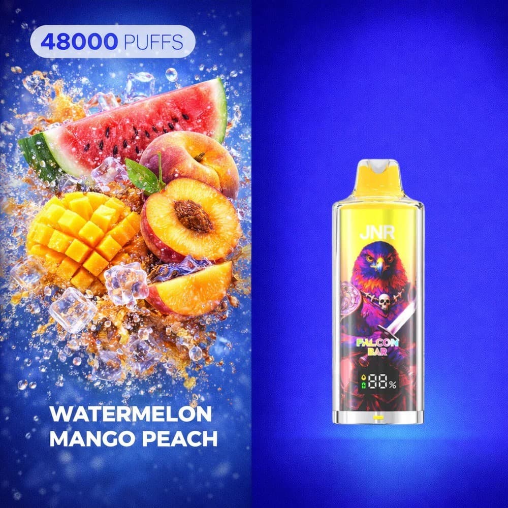 JNR Falcon Bar Watermelon Mango Peach 48000 puffs 20mg Disposable Vape