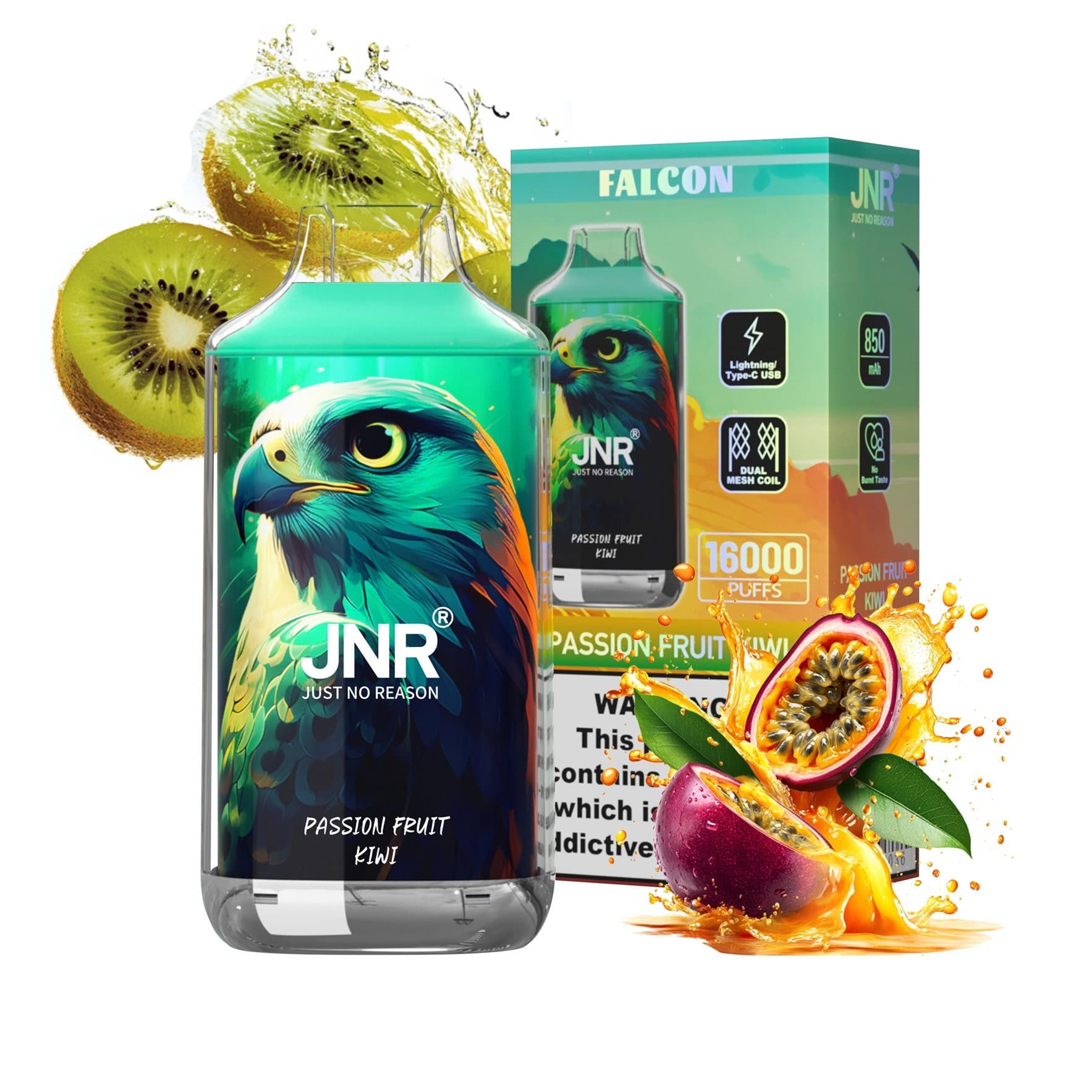 JNR Falcon Bar Passion Fruit Kiwi 48000 puffs 20mg Disposable Vape