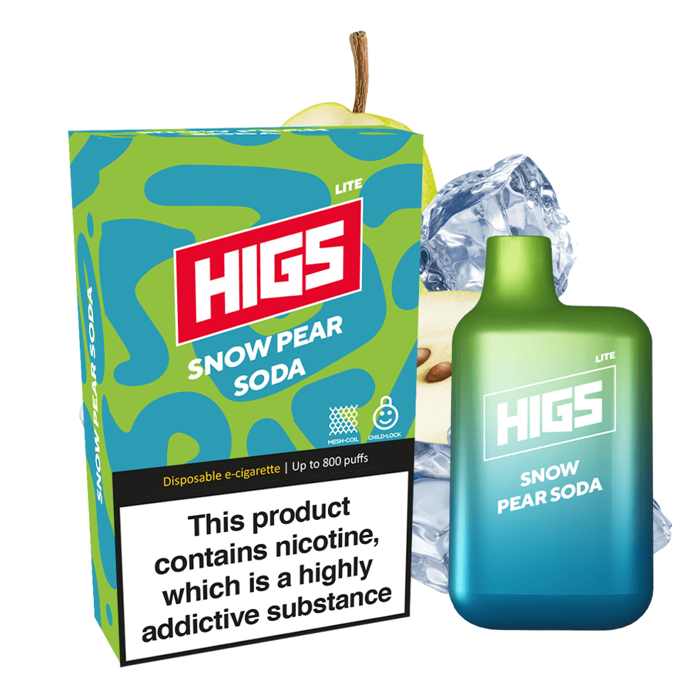 HIGS LITE Snow Pear Soda Mesh-Coil 20mg 800puffs Disposable Vape