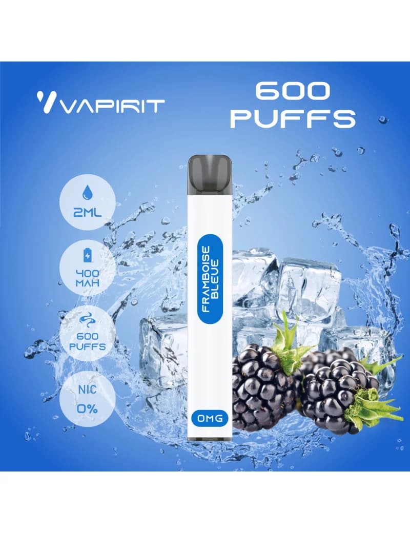 Vapirit Framboise Bleue 2000puffs ZERO Nicotine Disposable Vape