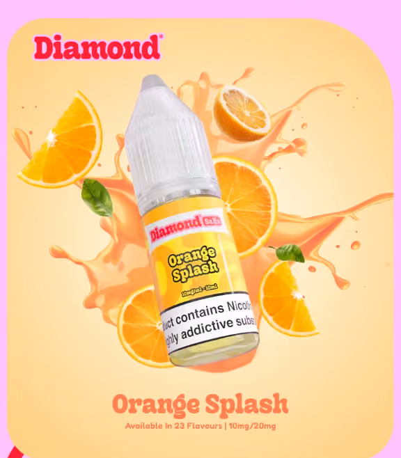 Diamond NicSalt Orange Splash 20mg 10ml E-liquid