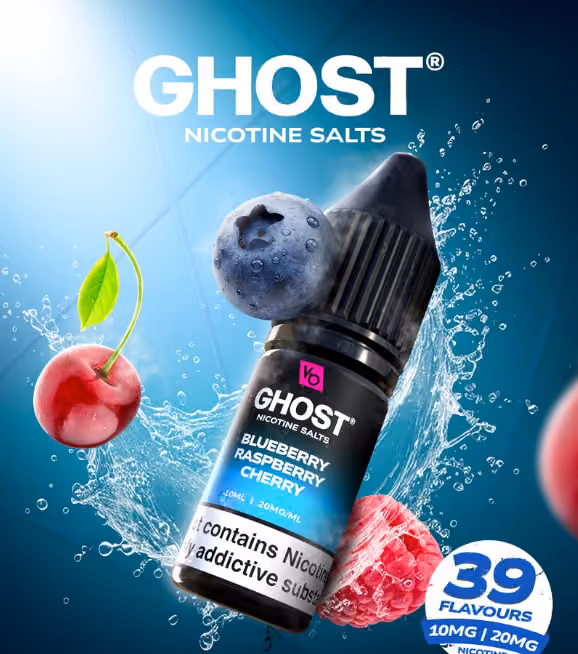 Ghost Nic Salt Blueberry Raspberry Cherry 20mg 10ml E-liquid