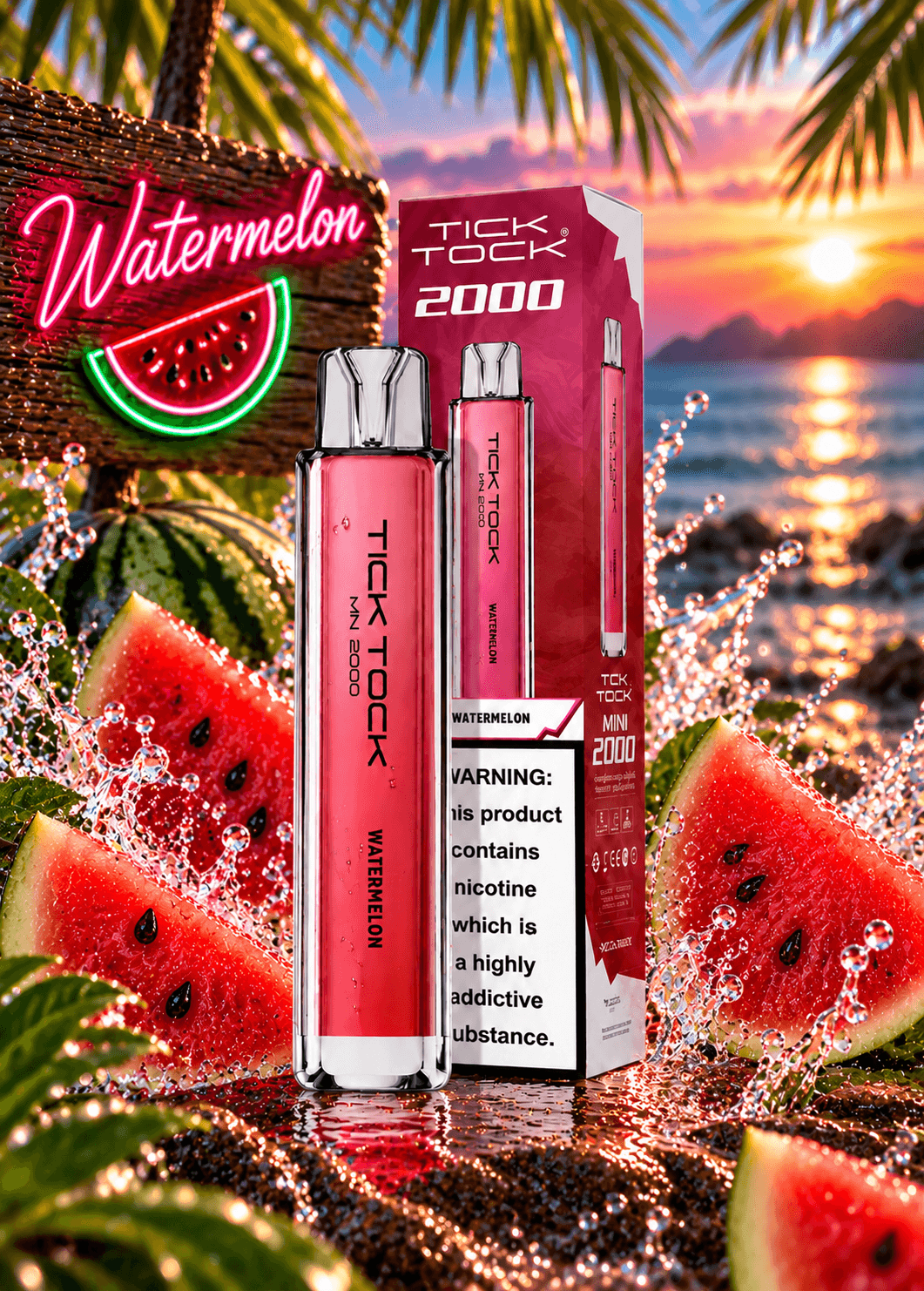 Tick Tock Watermelon 8000 puffs 20mg Disposable Vape